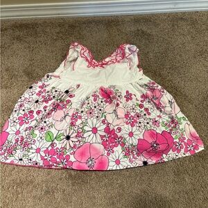 Girls Polly Flinders Floral Sundress with Pink Flower Print Size 12 Months